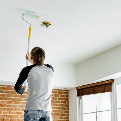 Best way to paint a ceiling on sale with a roller